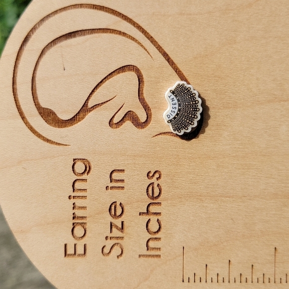 RBG Dissent Collar Stud Earrings - Picture 3 of 6